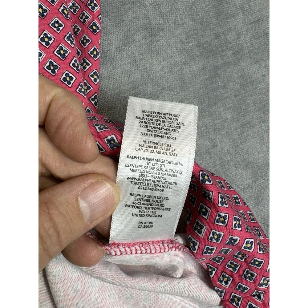 Polo Ralph Lauren Polo Shirt XL Pink Geometric Classic Fit Cotton